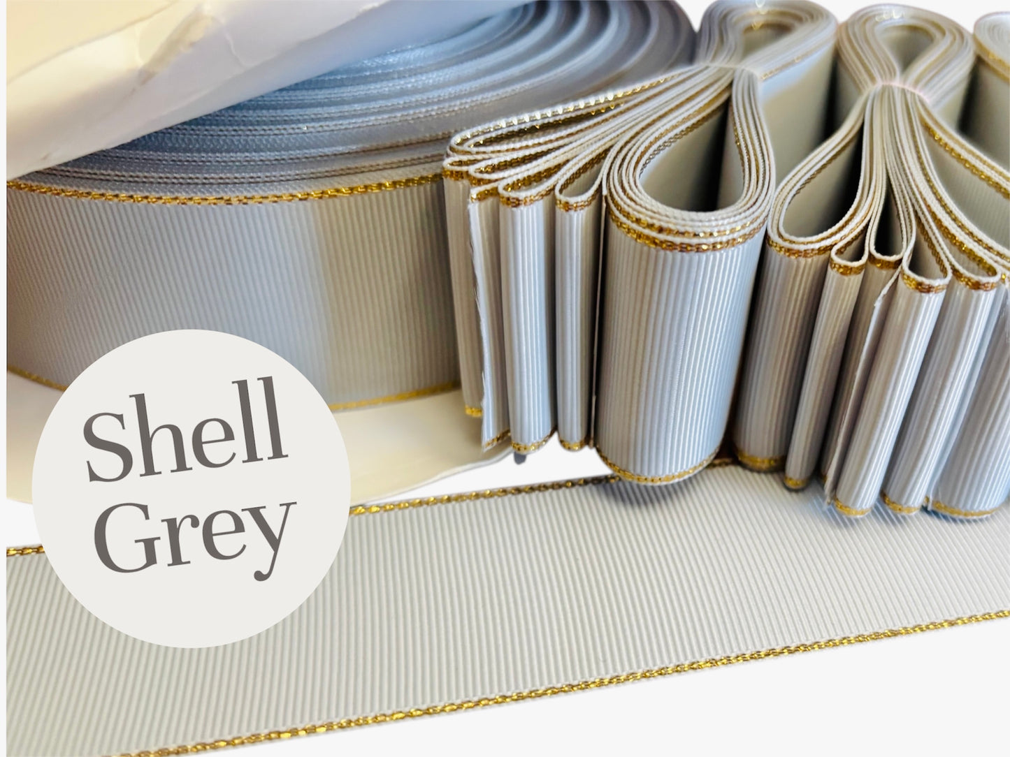 1.5” solid grosgrain ribbon a/gold edge