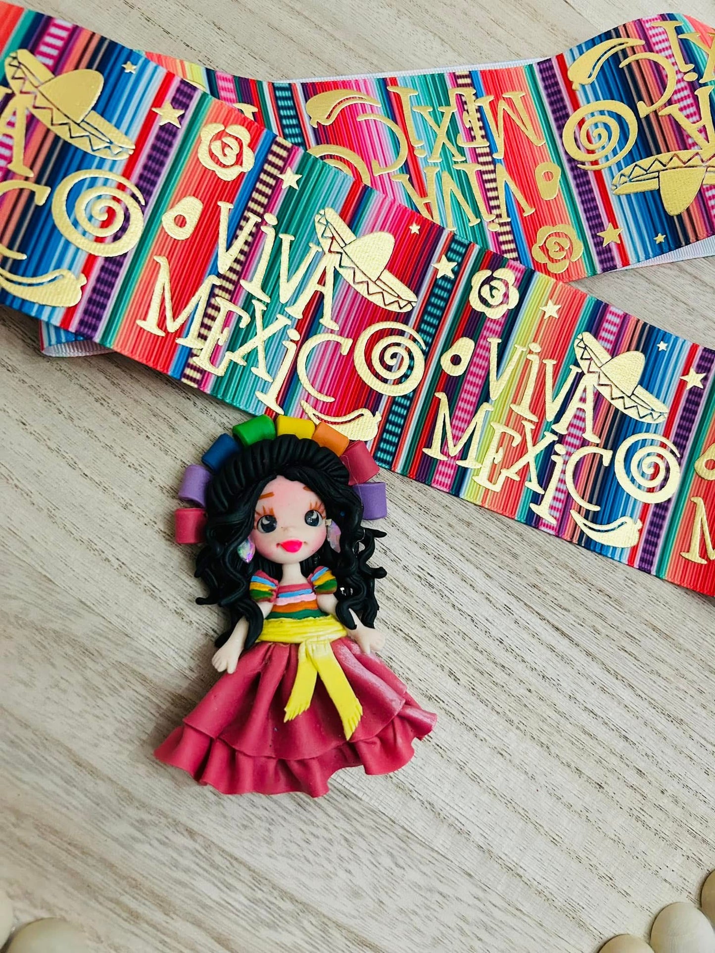 3" print Foil grosgrain ribbon -Viva Mexico Zarape