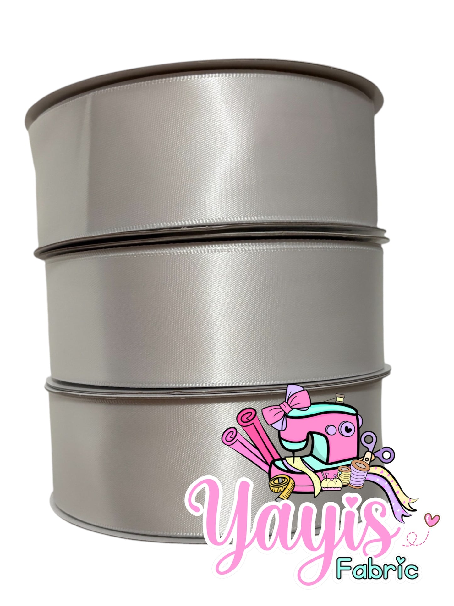 1.5" Single Face Satin Ribbon-White (50 yard roll)