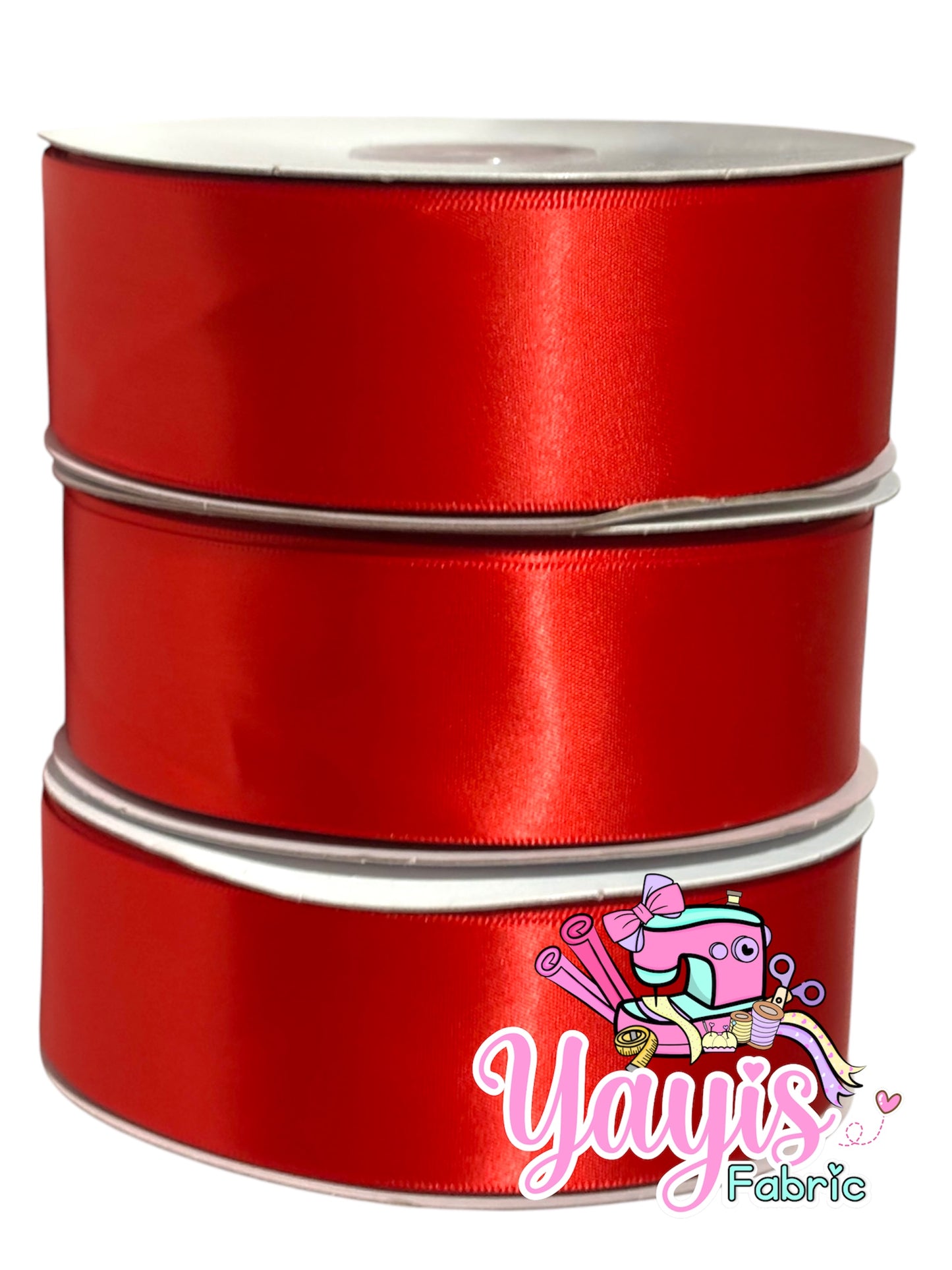 1.5" Single Face Satin Ribbon-Red (50 yard roll)
